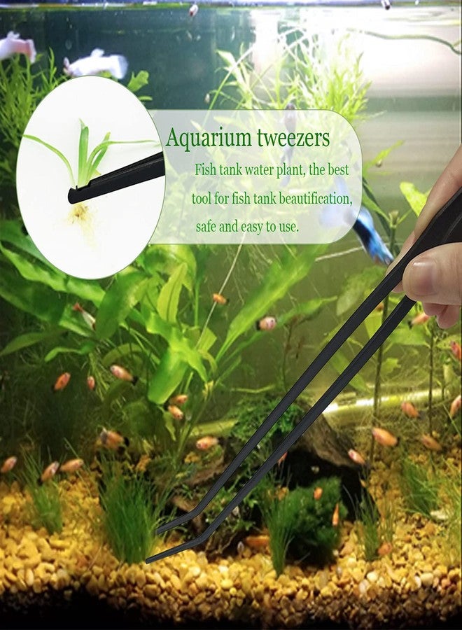ZIBUYU® 2 Pcs Stainless Steel Pointed and Curved Tweezers Set & Accessories for Aquarium PlantedAquascaping Tools for Fish Tank 27cm/10.6 inches - Image 3